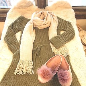 FTF The Cuddle ribbed knit Chenille off the shoulder jumpsuit